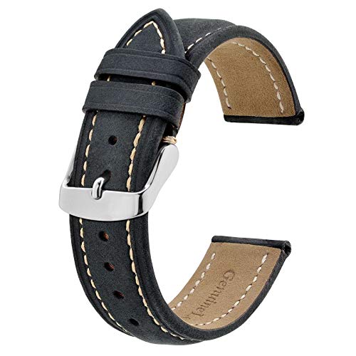 BISONSTRAP Correia de relógio, correia de pele de couro vintage, largura da banda: 14 mm 15 mm 16 mm 17 mm 18 mm 19 mm 20 mm 21 mm 22 mm 23 mm 24 mm