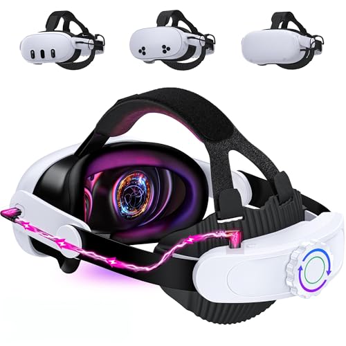 HELLCOOL Correia de cabeça com bateria 8000 mAh para Meta Quest 3S/Quest 2/Quest 3, substituição de correia Elite ajustável, acessórios para capacete VR estender tempo de jogo reduzir a pressão