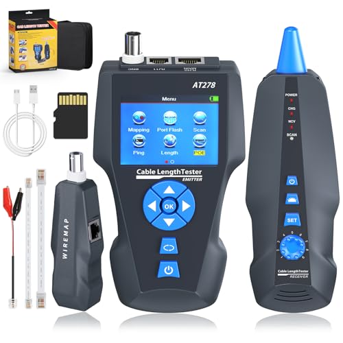 KOLSOL Testadores de cabos de rede, NF-8601S TDR multifuncional LCD Line Length Tester Breakpoint Testers Tracker RJ45/RJ11/BNC/cabo de metal/PING/POE