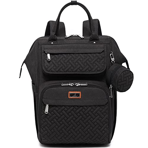 BabbleRoo Mochilas de fraldas para bebé, bolsas grandes multifunções com trocador e correias para carrinho e capa para chupeta, mochila de viagem unissexo trocar fraldas para mães pais
