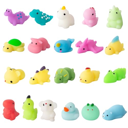21 peças Mini Squishy Kawaii Squishys lindo brinquedo macio de alívio de stress, brinquedo pegajoso de silicone animais Fidget Toy Squeeze Toys, presentes de aniversário para crianças, enchimento de