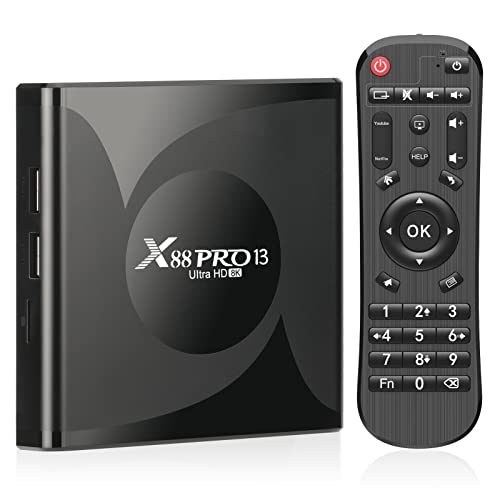 Android 13.0 TV Box, 4 GB RAM 32 GB ROM Android Box 8K RK3528 Quad-Core 64 bit Corter-A53 CPU Mali-450 MP2 GPU Suports 3D H.265 2.4/5.0 GHz WiFi6 / 10 / 10 / 100 m g AN Enternet BT 5.0 Smart Box