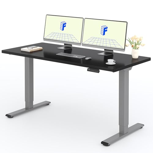 FLEXISPOT Mesa elétrica elevável, 160 x 80 cm, com placa inteira com 2 motor, Standing Desk, mesa elevável de secretária com 4 opções de memória inteligente para escritório e casa - preto