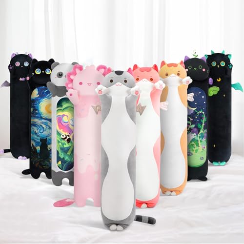 Mewaii Comprido gato de peluche almofada 50 cm macio de gato de animais bonecas de peluche gato cinzento brinquedos presente para crianças