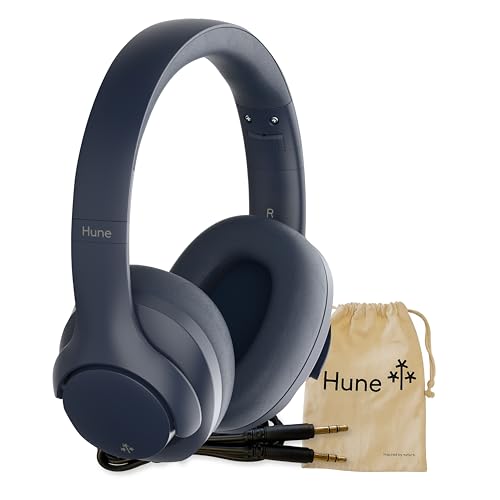 HUNE Flora Auriculares sem fios On-Ear, Bluetooth V5.4, 20 h Autonomia, IPX4, assistente de voz, plástico reciclado