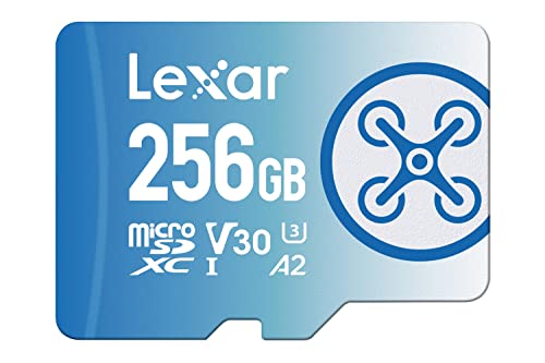 Lexar Fly Cartão micro SD 256GB, microSDXC UHS-I, leitura de até 160 MB/s, U3, V30, A2, Microsd compatível com DJI Dron e câmara de ação (LMSFLYX256G-BNNAA)