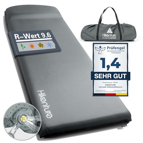 HIKENTURE Colchão auto-insuflável, 8 cm de espessura, colchão de espuma, colchão de ar auto-insuflável, confortável colchão de dormir para exteriores, tenda de campanha, caminhadas - A1
