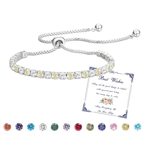 Esmoly Pulseira mulher pedras naturais pulseira pulseira de prata com 5A zircões e 12 pedras naturais ajustáveis presentes originais para mulher