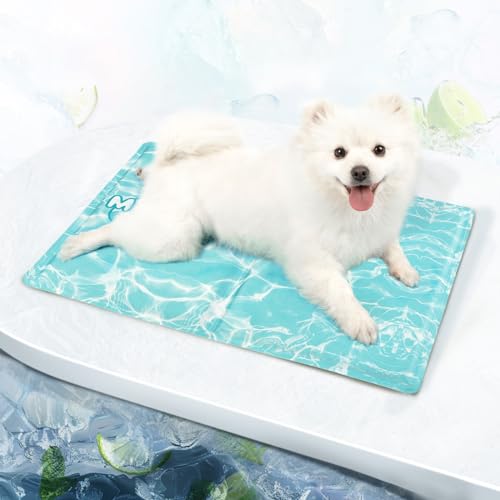 Pawtasy Cama refrescante cães manta de refrigeração para cães e gatos cama fria de verão tapete tapete refrescante tapete fresco para animais de estimação pequenos M 65 x 50 cm