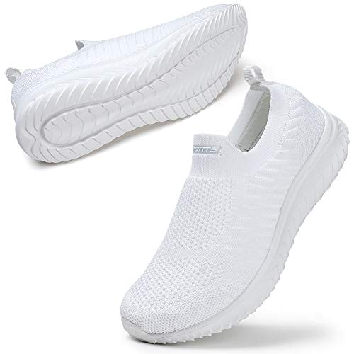 STQ Sapatilhas desportivas para mulher sem cordões e sem slip, leve ténis caminhar correr confortável enfermeira sapato
