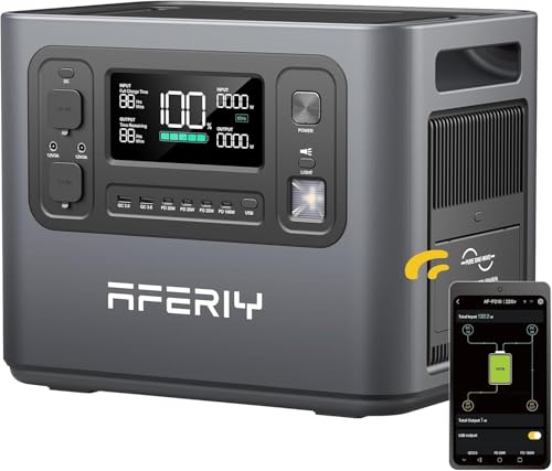 AFERIY Estação de energia portátil 2400 W gerador elétrico solar 2048 Wh portátil Power Station LiFePO4 geradores solares para campismo casa viagens de emergência, 13 conectores, 230 V Sinsparadisy