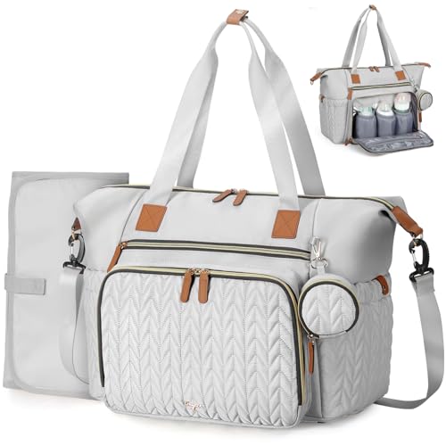 Tonyeee Saco de fraldas, sacos de tiracolo sacos de fraldas grandes impermeáveis, bolsa de hospital para partos, bolsa para bebé com estojo de chupeta, bolsa de viagem para fraldas com trocador