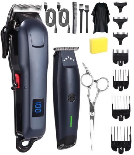 Máquina de cortar cabelo profissional, máquina de cortar cabelo homem kit com LED, recarregável USB máquina de cortar cabelo homem, corta-pelos profissional