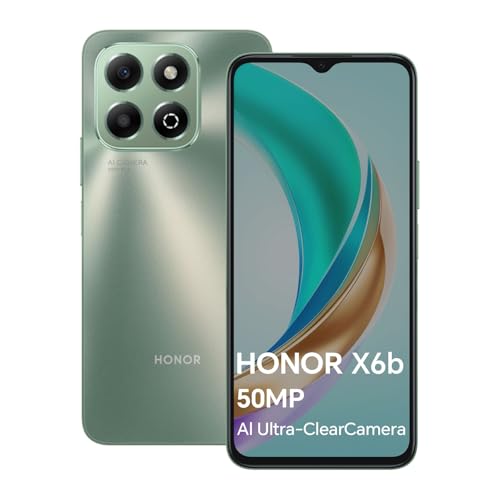 HONOR X6b Smartphone 4 GB 128GB, bateria de 5200 mAh, câmara 50 MP, 6,56" 90 Hz TFTLCD, Android 14, Dual Sim, NFC, verde