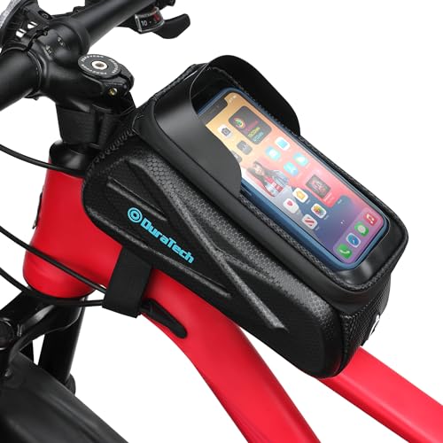DURATECH Saco de bicicleta, saco de guiador com ecrã tátil sensível a TPU, bolsa impermeável de bicicleta, sacos para quadros de bicicleta de montanha, estrada, capa para telemóvel