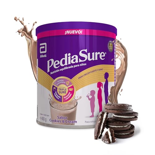 PediaSure Sabor Cookies & Cream Complemento alimentar para crianças com proteínas, vitaminas e minerais, 400 g
