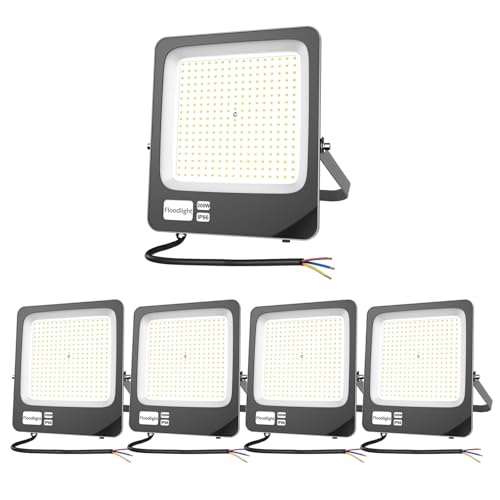 Fosingut Focos LED para exterior, 200 W, IP66 impermeável projetor LED exterior, 6500 K branco frio super brilhante focos interior, luz de segurança Floodlight para jardim, garagem, pátio, terraço-5