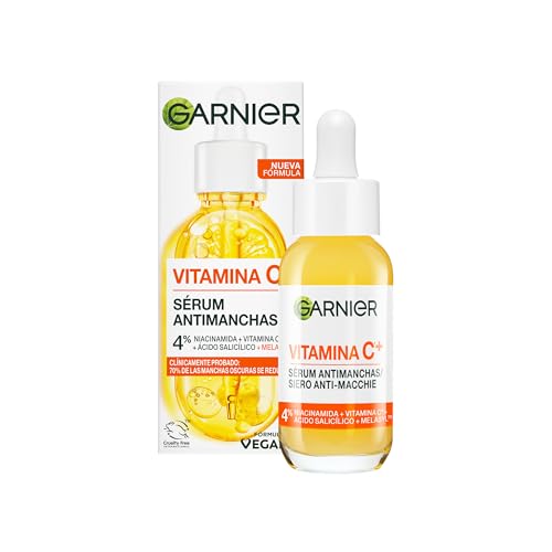 Garnier SkinActive vitamina C Sérum antimanchas, para o dia, com 4% de vitamina C niacinamida ácido salicílico Melasyl™. Nº 1 do mundo. Ingrediente patenteado. Eficácia clinicamente comprovada. 30 ml