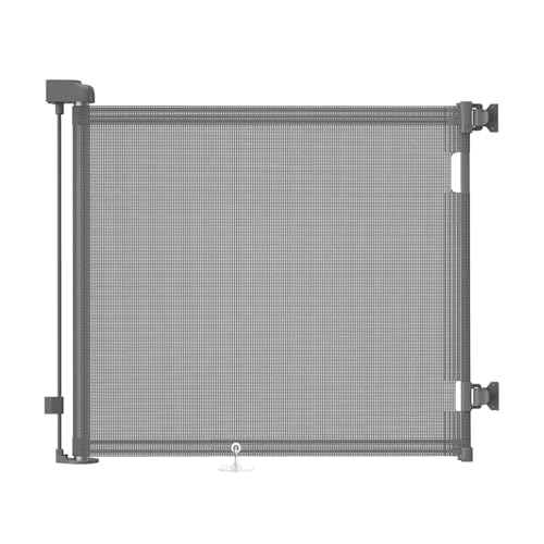 Wodondog Porta de segurança extensível para bebé, barreira de segurança para crianças e cães, 0 - 150 cm, cercas removíveis para escadas e corredores, interiores e exteriores (cinzento)