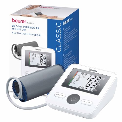 Beurer BM 27 Tensiómetro de braço digital com controlo de ajuste do manípulo, pulseira de 22 - 42 cm, indicador de risco, deteção de arritmias, mensagem em caso de erros de aplicação