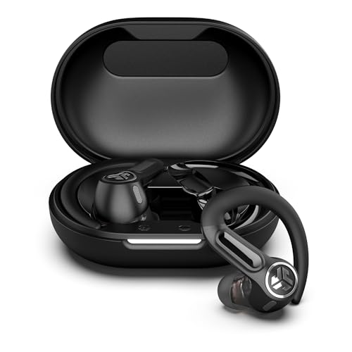 JLab Epic Air Sport ANC 3 - Auriculares sem fios Bluetooth para treino ativo, drivers duplos híbridos para som premium, áudio de alta resolução, áudio espacial, AAC, à prova de