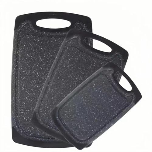 RUNZI Tábuas de corte (conjunto de 3), tábuas de cortar pequenas a extra grandes para cozinha, carne, legumes, máquina de lavar louça, antiderrapantes, alça de transporte e conjunto de tábuas de