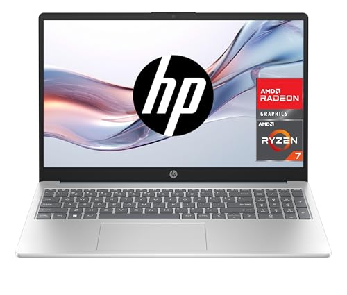 HP 15-fc0149ns Computador portátil FHD de 15,6" (AMD Ryzen 7-7730U, 16 GB RAM, 1TB SSD, AMD Radeon Graphics, sem sistema operacional), prateado e azul, teclado QWERTY espanhol