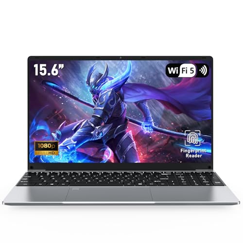 NAIKLULU 15,6 polegadas 2025 Gaming computador PC portátil R-7 5700U processador (1,8 a 4,3 Ghz), Gamer Laptop 32 GB RAM 1TB SSD, teclado retroiluminado / desbloqueio por impressão / webcam/tipo-C