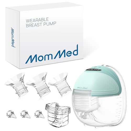 MOMMED Saqueches elétricos, extratores de leite elétrico de 24 mm com 3 modos e 12 potências, extrator de leite mãos livres de design à prova de fugas, inclui inserções de flange de 17/19/21 mm