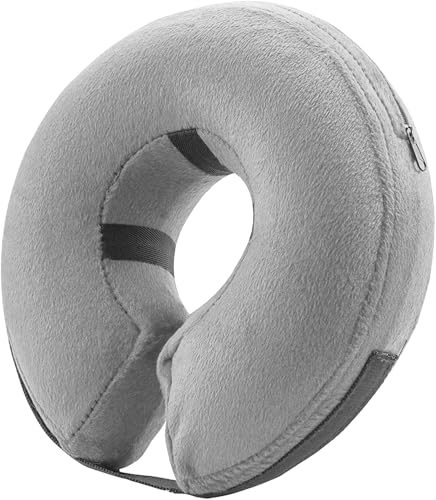 BENCMATE Coleira insuflável protetor para cães e gatos, coleira de recuperação de cone suave para cães não bloqueia a visão