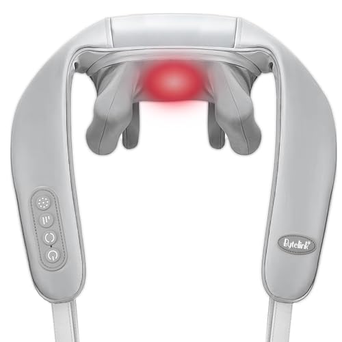 Massajador cervical e costas, massajador nas costas com função de calor e 3 velocidades ajustáveis, uso doméstico, escritório, carro, presentes originais para mulher, homem, mãe, pai