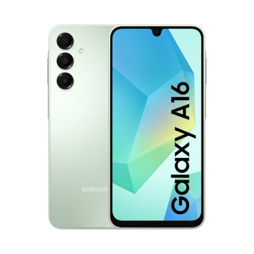 Samsung Galaxy A16 4G LTE, telemóvel Android, ecrã 6,7" super AMOLED, várias câmaras, armazenamento de 128 GB, verde claro (versão espanhola), garantia do fabricante 3 anos + 1 ano extra