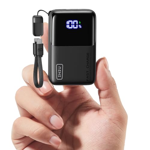 INIU Power Bank, 45 W 10000 mAh Mini carregador portátil para computador, cabo de saída USB-C In&Out, bateria externa carregamento rápido fino e leve para iPhone 16/15/14/13, Samsung, Google, Mac.