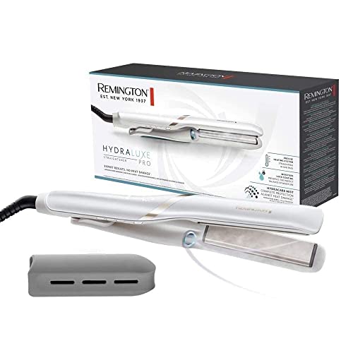 Remington Ferro de cabelo Hydraluxe Pro, tecnologia Hydracare, placas flutuantes extra-longas, resultados profissionais, cerâmica, 5 temperaturas até 230°C, função turbo, digital, S9001