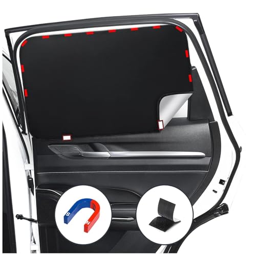 XCBYT Para-sol carro bebé, magnético para-sol janelas traseiras carro, protetor solar carro cortinas, proteção UV, proteção contra o calor, 2 unidades