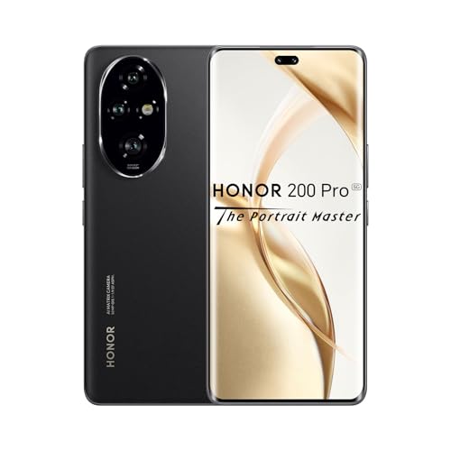 HONOR 200 Pro Smartphone 5G 12 GB 512GB, 120Hz 6,78" OLED, câmara principal para retrato de 50 MP, Snapdragon 8s Gen 3, bateria de 5200 mAh, Android 14, Dual Sim, NFC, preto