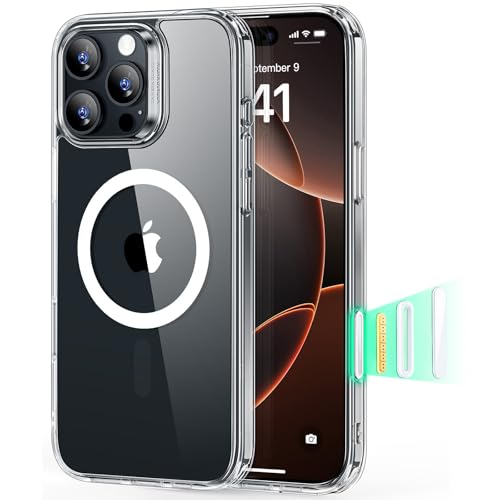 ESR Capa para iPhone 16 Pro, controlo de câmara, compatível com MagSafe, proteção militar à prova de impactos, capa magnética para iPhone 16 Pro, capa híbrida clássica (HaloLock), transparente
