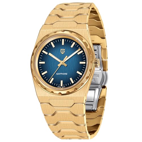 Pagani Design Reloj Hombre Elegante - Movimiento de Cuarzo Japonés VJ21 Cristal de Zafiro 9H Antiarañazos 100M Resistente al Agua Correa de Acero Inoxidable 316L Diseño Ultrafino 7mm