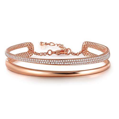 Angelady Infinity Bracelet Pulseira de mulher pulseira de prata banhada a ouro de 18 K presentes de aniversário para mulheres meninas - com requintada caixa de presente