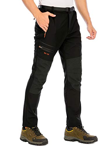 DAFENP Calças Trekking homem impermeáveis calças de trabalho térmicas montanha caminhadas esqui snowboard inverno polar forrado ao ar livre