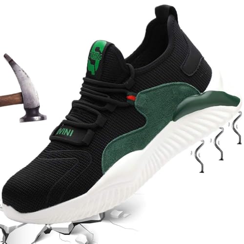 Sapatos de indústria homem sapatos de segurança mulher sapatilhas sapatos de trabalho com biqueira de aço leve confortos antiderrapantes calçado de segurança trabalho para o verão unissexo preto