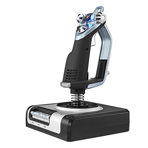 Logitech G X52 HOTAS Alavanca e acelerador de simulação, ecrã LCD, mecanismo de centralização através de mola, botões com iluminação, USB - cinzento e preto