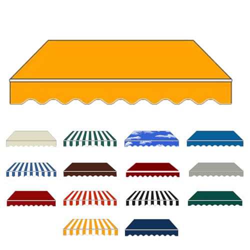 Toldo articulado impermeável, proteção solar, toldo para varanda: com moldura grossa, toldo extensível manual, prático e inoxidável, proteção UV (amarelo, 4 x 2 m)