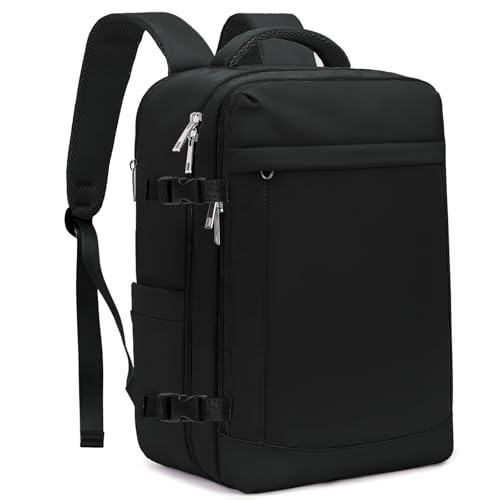 Yankony Mochila viagem cabine avião 40 x 20 x 25 para Ryanair 20 L mochilas de viagem com bolso anti-roubo Travel Backpack bagagem de mão homem mulher, Preto