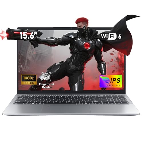 NAIKLULU 15,6 polegadas Gaming computador PC portátil i9-11900H processador (2,5 a 4,9 Ghz) 32 GB RAM 1TB SSD, Gamer Laptop 2025, teclado retroiluminado, desbloqueio por impressão, webcam/tipo-C