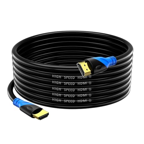 Rommisie Cabo HDMI 4K/60HZ 10M (HDMI 2.0,18 Gbps) conectores banhados a ouro de ultra alta velocidade, retorno de áudio Ethernet, vídeo 4K, FullHD1080p 3D compatível com Playstation Arc PC HDTV