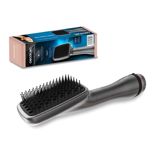 Cecotec Escova de ar modeladora - forma quadrada CeramicCare Unique Square. 1000 W, seca, desembaraçado e suave, tecnologia de íons, elimina o frizz, perfeito para unhas compridas