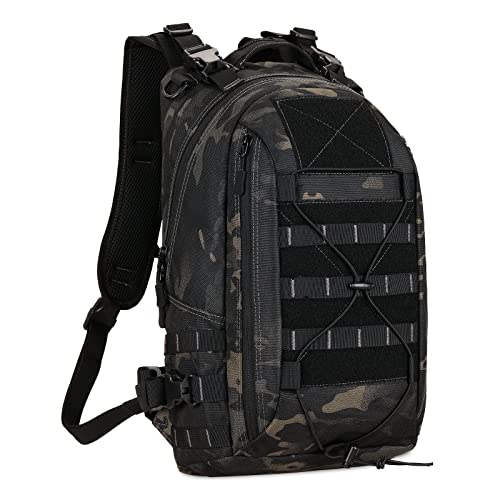 HUNTVP 12 L/15 L/20 L/30 L mini mochila de assalto mochila militar mochila tática Molle escolar mala de tiracolo para crianças homem mulher caça campismo caminhadas, preto/castanho/camo/verde