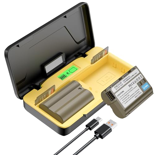 ENEGON EN-EL15/EL15C Carregador (3000 mAh), rápido 20 W bateria dupla com armazenamento, compatível com Nikon Z, Z5, Z6, Z7, D7100, D750, D7000, D7200, D610, D880, DD 32D 800, D600, D800e, D810a, D880