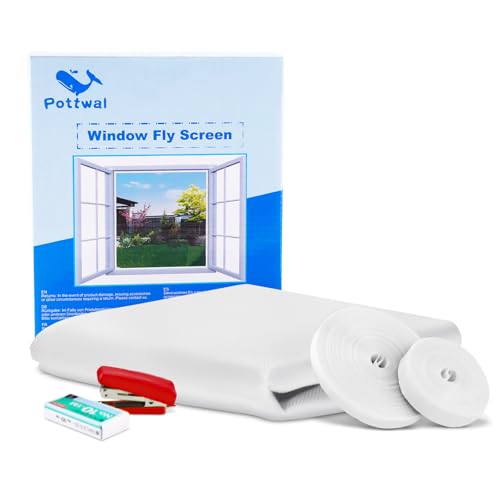 Rede mosquiteira para janela DIY- fácil montagem - proteção contra insetos, não é necessário perfuração, pode ser cortado para caber em janelas de até 150 x 180 cm - branco